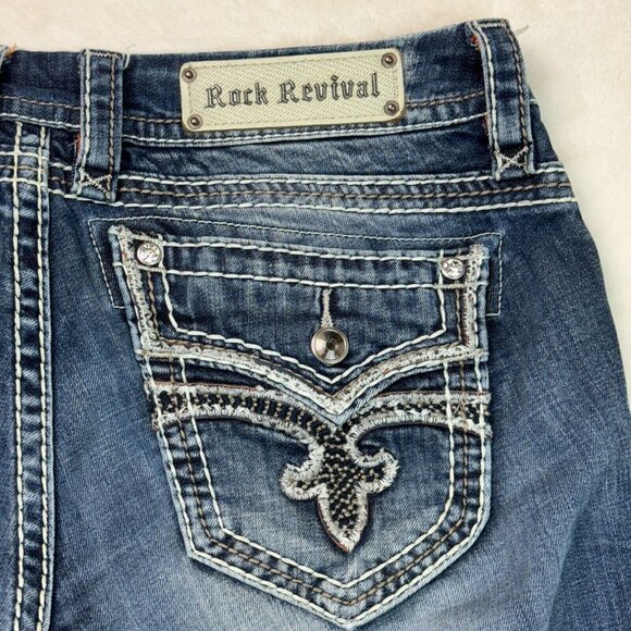 Rock Revival Capri Luz Embroidered Jeans Women's Size 30 - Picture 14 of 16